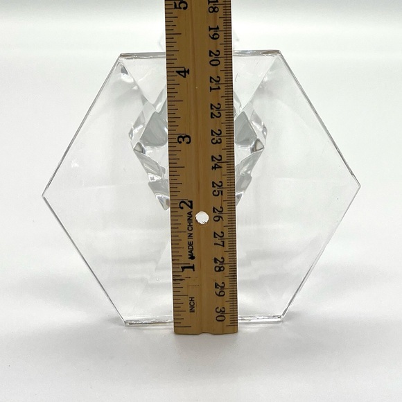 A Set of Two Vintage Val St. Lambert Belgian Crystal Candle Holders - Picture 5 of 7